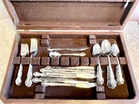 50-pc set of National Stainless "Nancy" flatware
