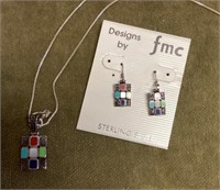 Sterling necklace and earring set
