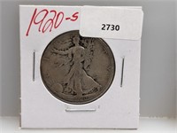 1920-S 90% Silver Walker Half $1 Dollar
