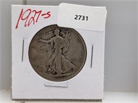 1927-S 90% Silver Walker Half $1 Dollar