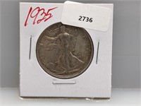 1935 90% Silver Walker Half $1 Dollar
