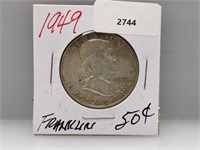 1949 90% Silver Franklin Half $1 Dollar