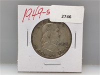 1949-S 90% Silver Franklin Half $1 Dollar