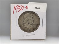 1950-D 90% Silver Franklin Half $1 Dollar