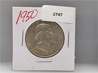 1950 90% Silver Franklin Half $1 Dollar