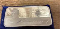 Grover Cleveland 5000 grains sterling silver bar