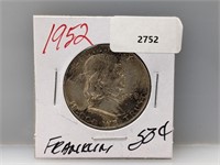 1952 90% Silver Franklin Half $1 Dollar