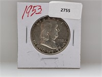 1953 90% Silver Franklin Half $1 Dollar