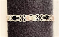 Sterling/onyx/Black Hills 12K gold bracelet