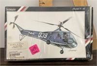 Partially open Sikorski helicopter model kit