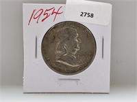 1954 90% Silver Franklin Half $1 Dollar