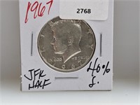 1967 40% Silver JFK Half $1 Dollar