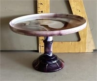 End-of-day glass cake stand