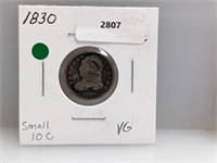 1830 90% Silver Bust Dime 10 Cents