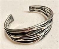 Sterling silver modernist cuff bracelet
