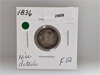 1836 90% silver Bust Dime 10 Cents