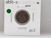 1850-O 90% Silver Seated Dime 10 Cents