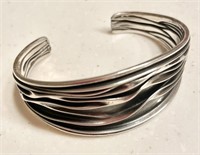 Sterling silver modernist bracelet