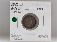 1875-S 90% Silver Seated Dime 10 Cents