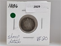 1886 90% Silver Seated Dime 10 Cents