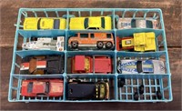 Diecast cars in tray