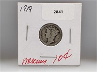 1919 90% Silver Mercury Dime 10 Cents