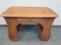 Antique oak library desk - 43" wide x 32" high x