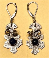 Sterling silver artisan signed pierced earrings