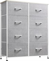 WLIVE Fabric Dresser  8 Drawers  Light Gray