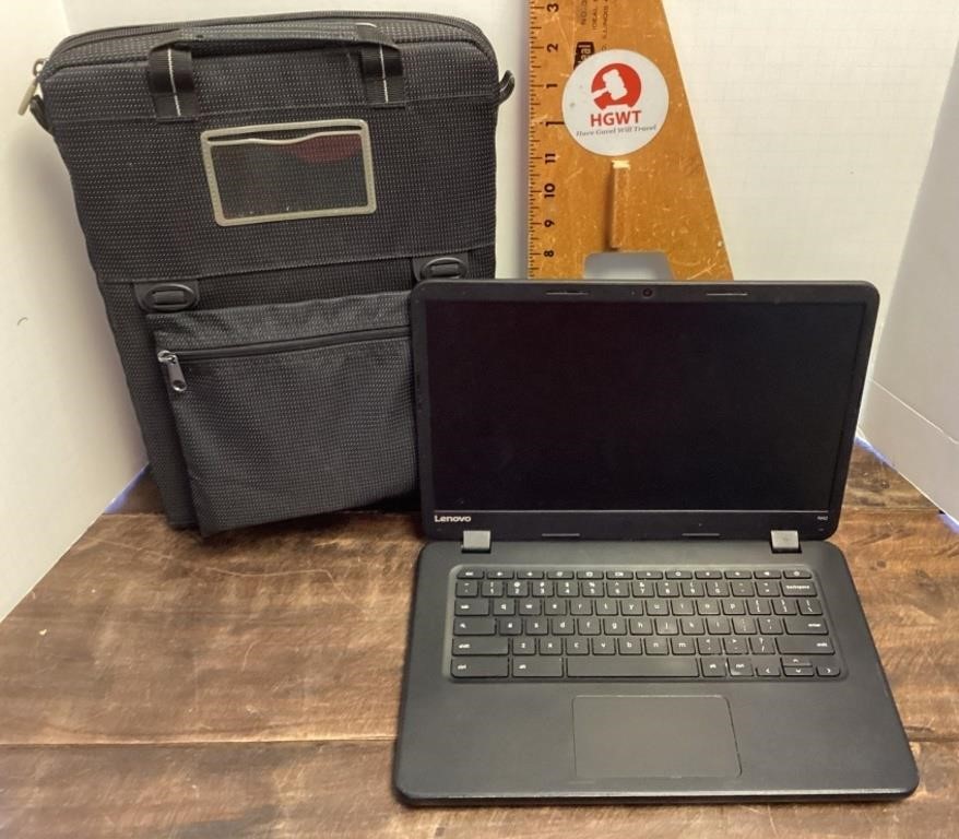 Lenovo Chromebook laptop computer and case