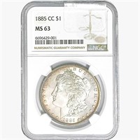 1885-CC Morgan Silver Dollar NGC MS63