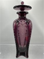 Large Steuben glass amethyst perfume scent bottle