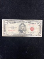 1953 $5 Red Seal Note