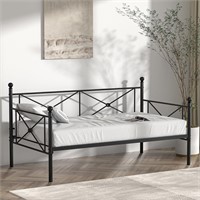 VECELO Twin Daybed  Metal  Black