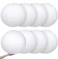 8 Pieces 30 Inch White Jumbo Chinese Lanterns
