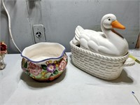 Swan and Floral Dish