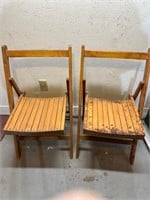 Pair of Wooden Folding Chairs