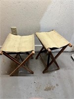 Pair of Fold Out Wood/Canvas Stools