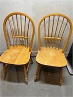 Pair of Wood Dinner Chairs