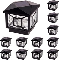 GreenLighting Solar Post Cap Lights Black 12 Pack