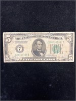 1928 Chicago $5 Federal Reserve Green Seal Note