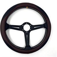 15 inch Universal Black/Brown Steering Wheel Cover