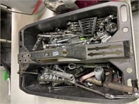 Carrier With Large Lot of Ratchet Sockets Wrenches
