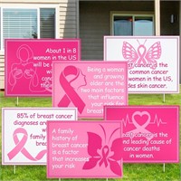 6 Pcs Breast Cancer Awareness Yard Signs