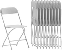 Plastic Folding Chair White 10 Pk 650LB Weight Cap