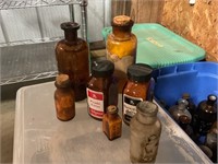 Antique assorted bottles