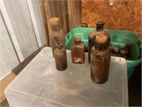 Antique assorted bottles