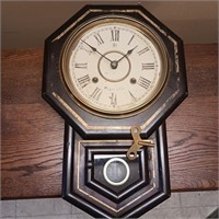 Octagon Pendulum Eight Day Clock w/key