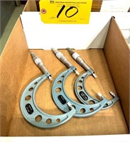 (3) MITUTOYO BLADE MICROMETERS (1"-2"&(2) 2"-3")