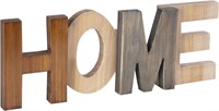 MyGift Rustic Wood Home Sign Freestanding Decor